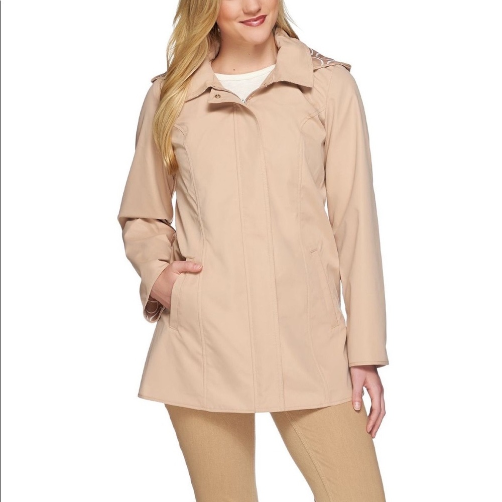 Dennis Basso Beige Water Resistant Jacket